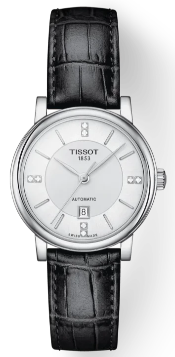 Tissot Carson Premium Lady Born to Be Brace Special Edition Silver Dial Black Leather Strap Watch for Women - T122.207.16.036.00