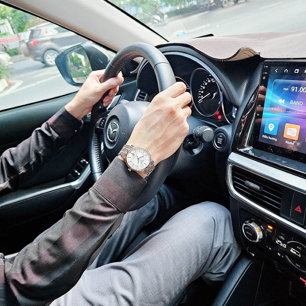 Tissot T Classic Carson Premium Automatic White Dial Rose Gold Steel Strap Watch for Men - T122.407.33.031.00