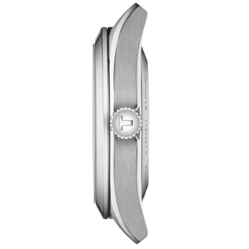 Tissot Gentleman Powermatic 80 Silicium Ice Blue Silver Steel Strap Watch For Men - T127.407.11.351.00