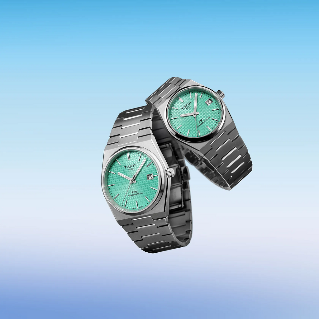 Tissot PRX Powermatic 80 Automatic Mint Green Dial Silver Steel Strap Watch for Men - T137.407.11.091.01