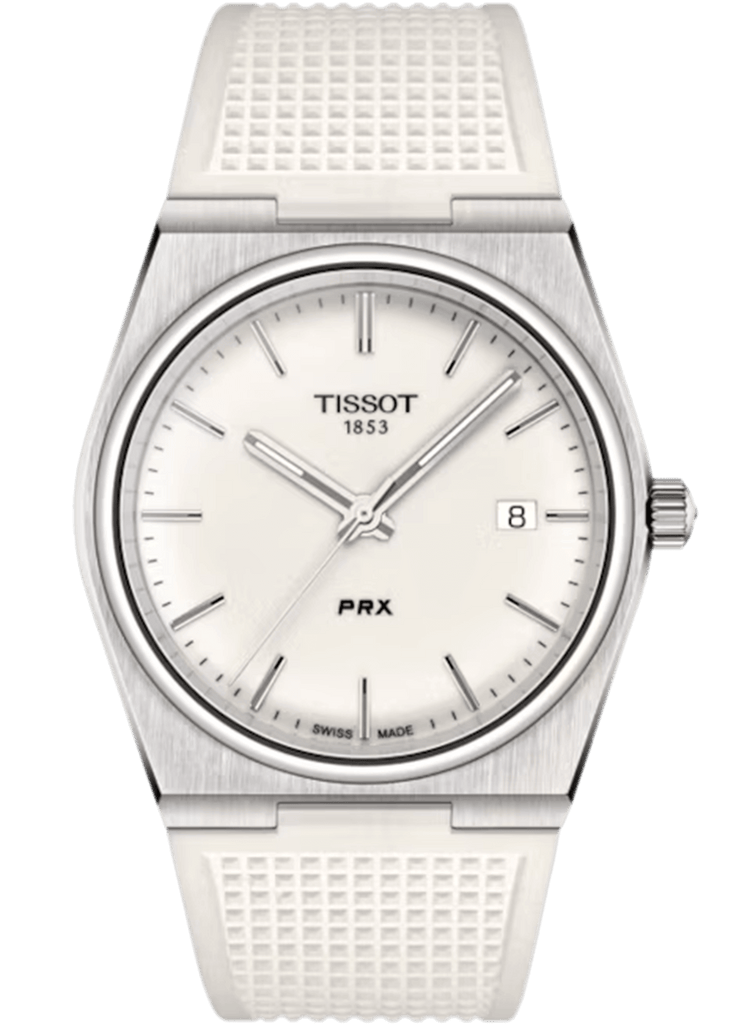 Tissot PRX 40 White Dial White Rubber Strap Watch For Men - T137.410.17.011.00