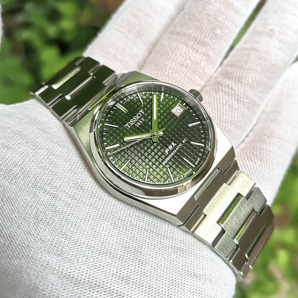 Tissot PRX Powermatic 80 Green Dial Silver Steel Strap Watch for Men - T137.207.11.091.00