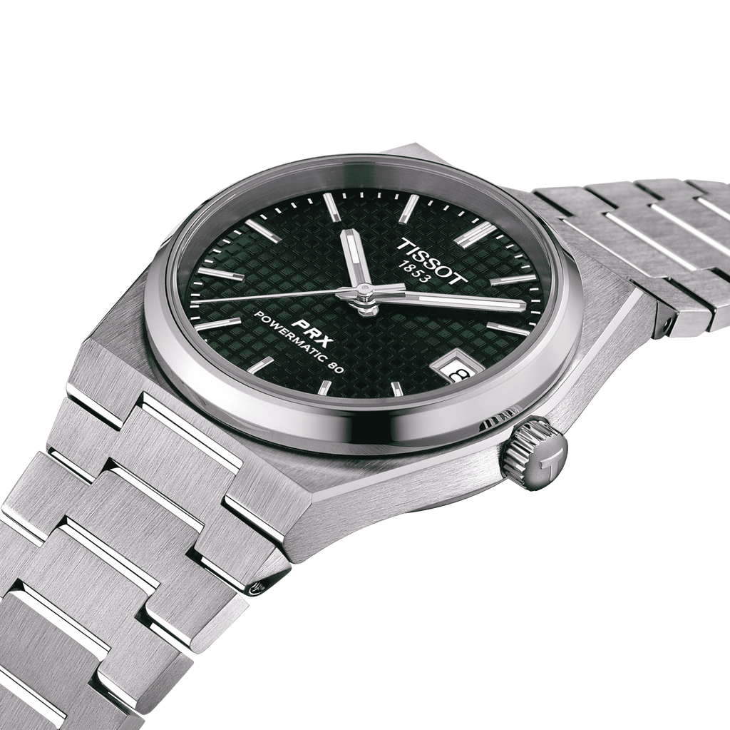 Tissot PRX Powermatic 80 Green Dial Silver Steel Strap Watch for Men - T137.207.11.091.00