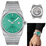 Tissot PRX Powermatic 80 Automatic Mint Green Dial Silver Steel Strap Watch for Men - T137.407.11.091.01