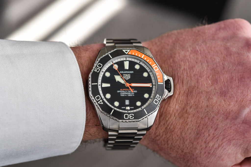Tag Heuer Aquaracer Professional 1000 Superdiver Automatic Black Dial Silver Steel Strap Watch for Men - WBP5A8A.BF0619