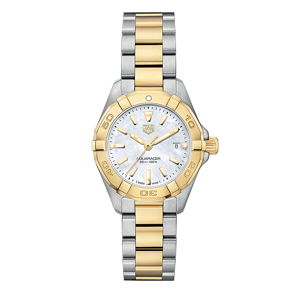 Tag Heuer Aquaracer Mother of Pearl Dial Two Tone Steel Strap Watch for Men - WBD1420.BB0321