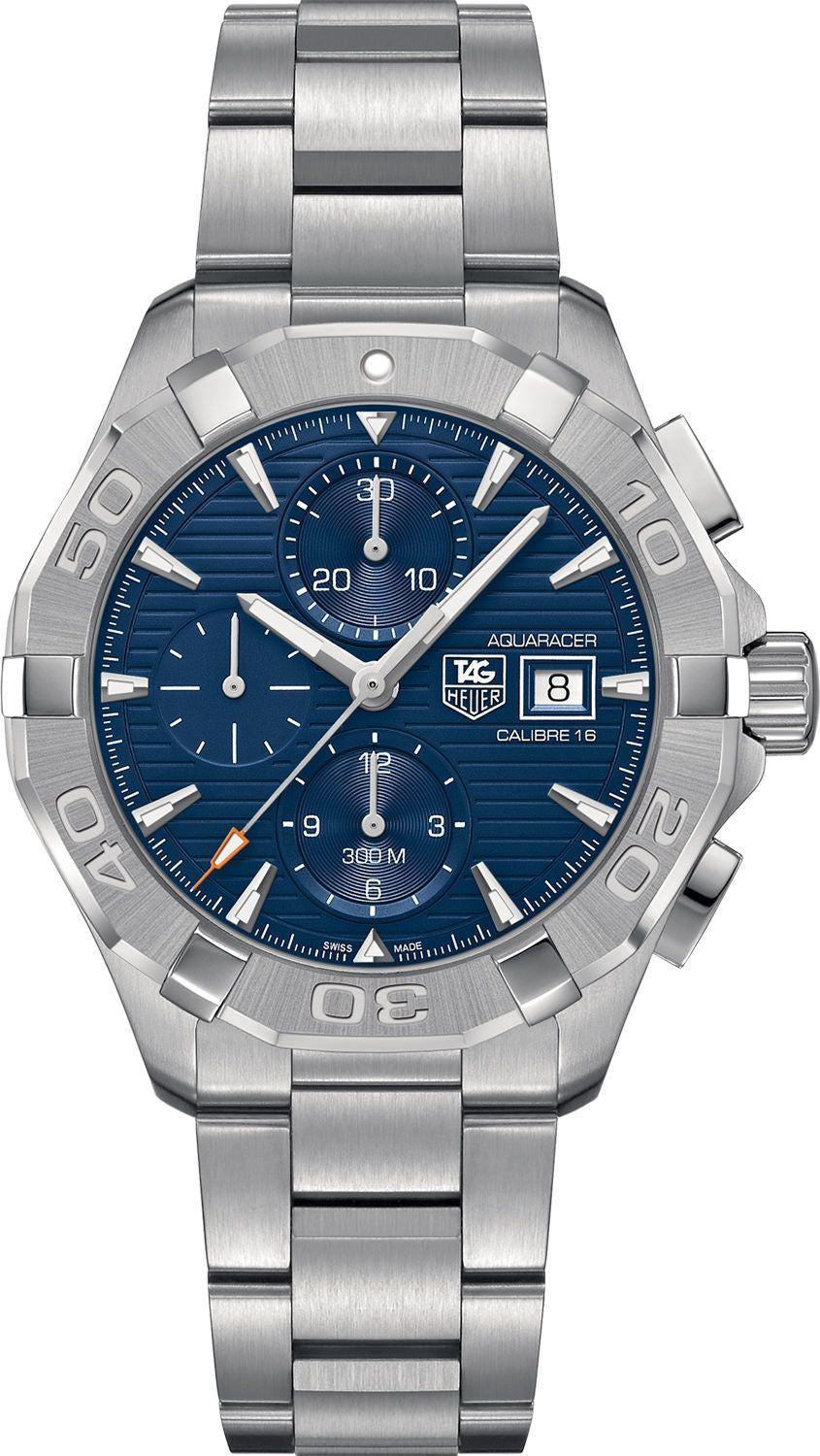 Tag Heuer Aquaracer Caliber 16 Automatic Chronograph Blue Dial Silver