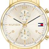 Tommy Hilfiger Daniel White Dial Gold Steel Strap Watch for Men - 1710415