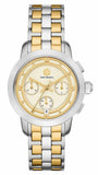 Tory Burch The Tory Chronograph White Dial Two Tone Steel Strap Watch for Women - TBW1052