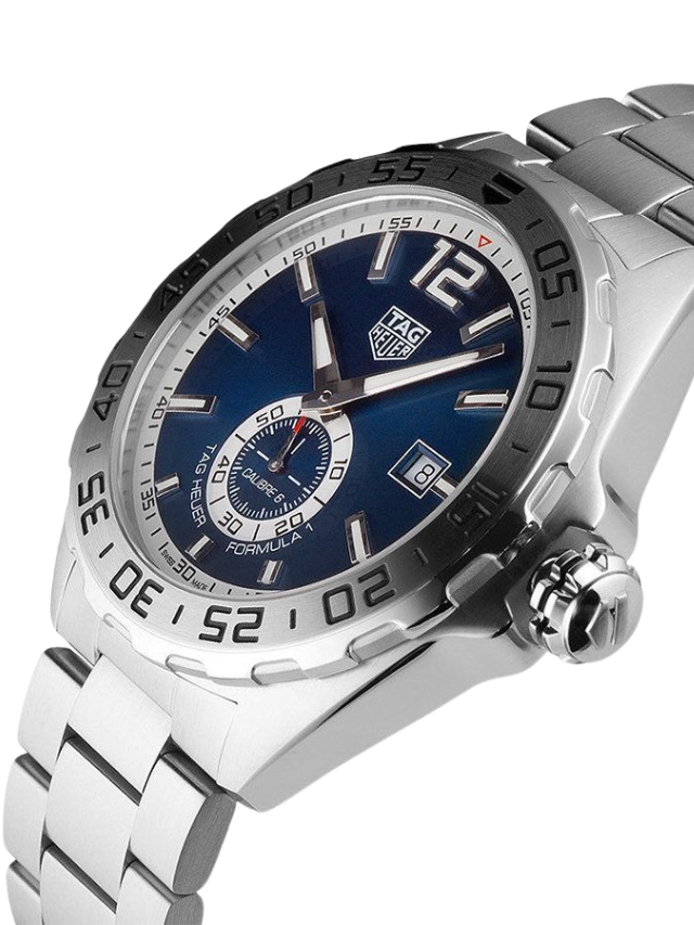 Tag Heuer Formula 1 Calibre 6 Automatic Blue Dial Silver Steel Strap Watch for Men - WAZ2014.BA0842