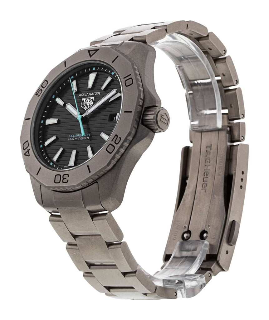 Tag Heuer Aquaracer Professional 200 Solargraph Quartz Black Dial Silver Steel Strap Watch for Men - WBP1180.BF0000
