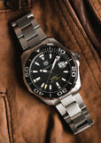 Tag Heuer Aquaracer Black Dial Silver Steel Strap Strap Watch for Men - WAY201A.BA0927