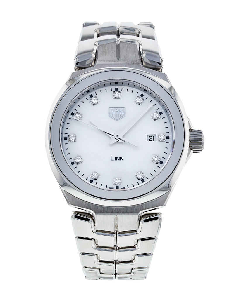 Tag Heuer Link Quartz Diamonds Mother of Pearl Dial Silver Steel Strap Watch for Women - WBC1312.BA0600