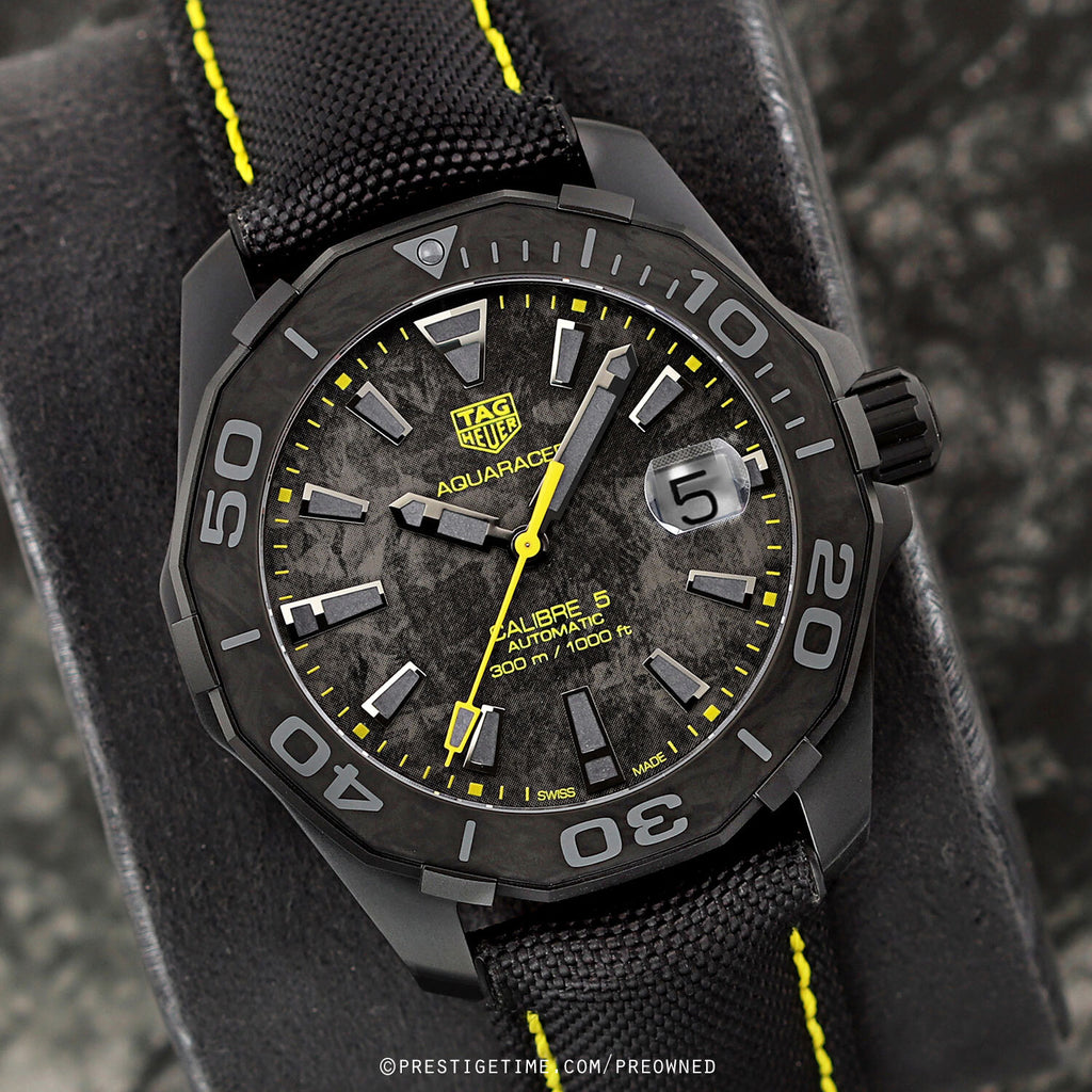 Tag Heuer Aquaracer Carbon Dial Watch for Men - WBD218B.FC6446