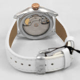 Tissot T-Classic Powermatic 80 Mother of Pearl Silver Dial White Leather Strap Watch For Women - T108.208.26.117.00