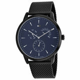 Tommy Hilfiger Brad Quartz Blue Dial Black Mesh Bracelet Watch For Men - 1710392