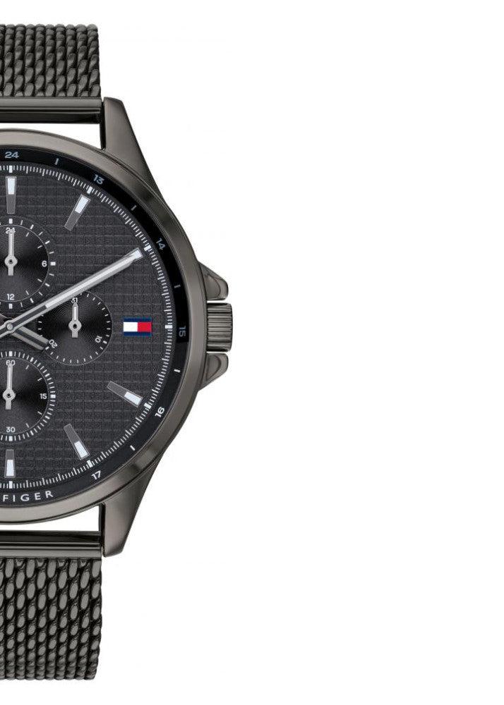 Tommy Hilfiger Shawn Chronograph Quartz Grey Dial Grey Mesh Bracelet Watch for Men - 1791613