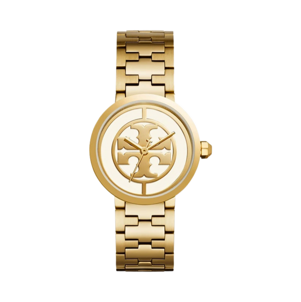 Tory Burch Reva Gold Dial Gold Steel Strap Watch for Women - TBW4025