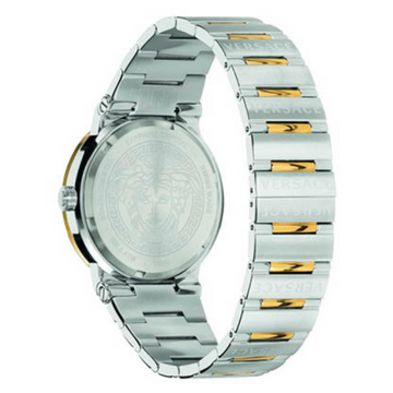 Versace Greca Green Dial Silver Steel Strap Watch for Men - VEVI00420