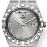 Tudor Royal Day Date Diamonds Automatic Silver Dial Silver Steel Strap Watch for Men - M28600-0002