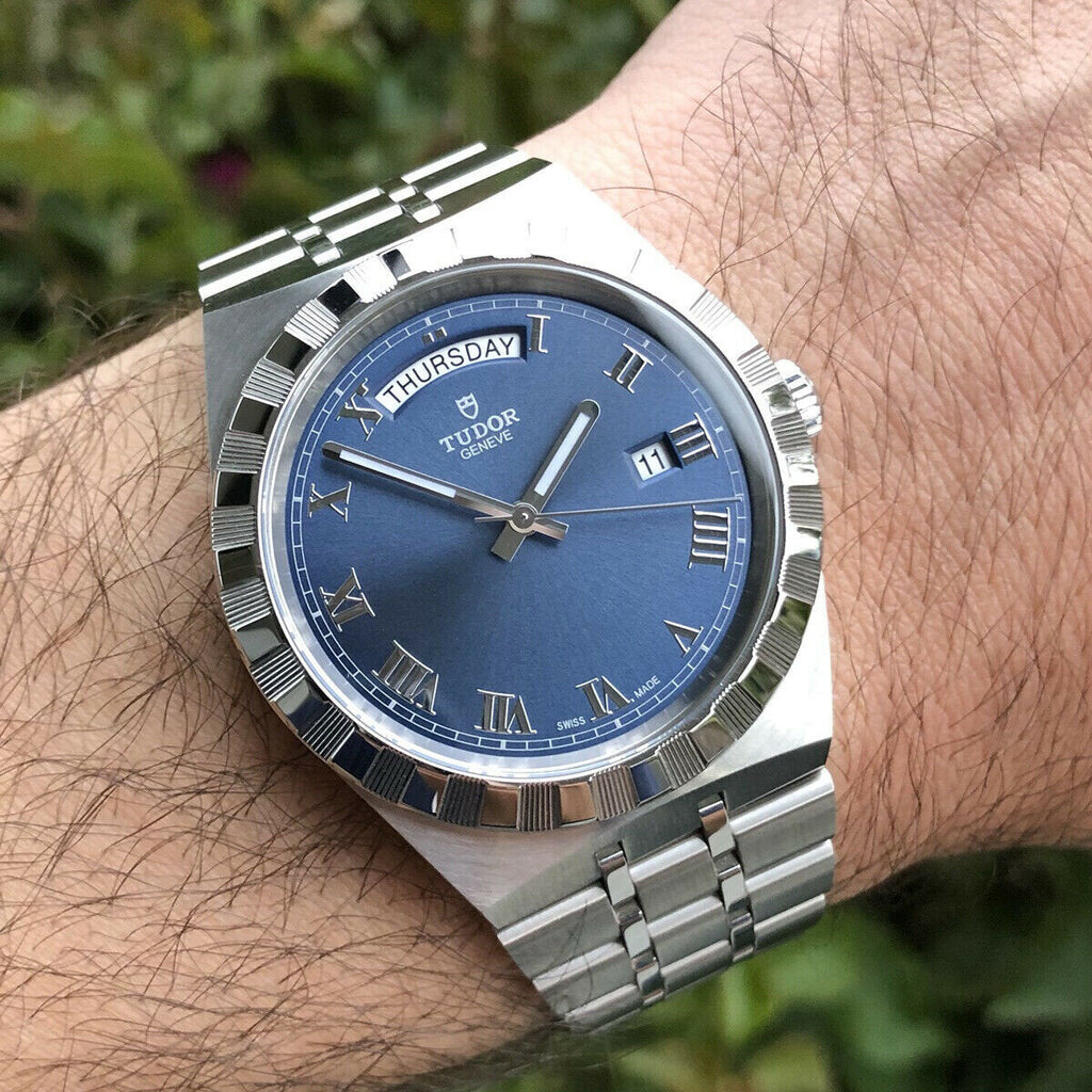 Tudor Royal Automatic Blue Dial Silver Steel Strap Watch for Men - M28600-0005