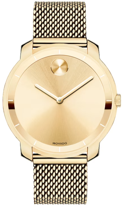 Movado Bold Gold Dial Gold Mesh Bracelet Watch for Women  display picture 2
