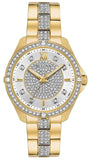 Bulova Crystal Collection Silver Crystal Dial Gold Steel Strap Watch for Women - 98L228