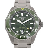 Tag Heuer Aquaracer Professional 300 Automatic Green Dial Silver Steel Strap Watch for Men - WBP208B.BF0631