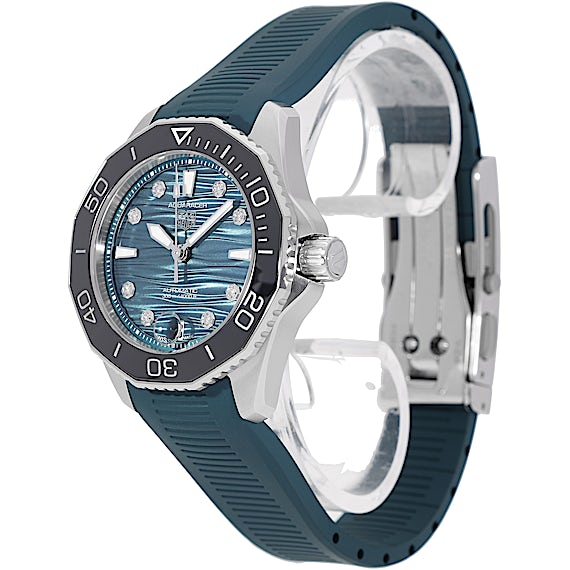 Tag Heuer Aquaracer Professional 300 Automatic Diamonds Green Dial Green Rubber Strap Watch for Women - WBP231G.FT6226