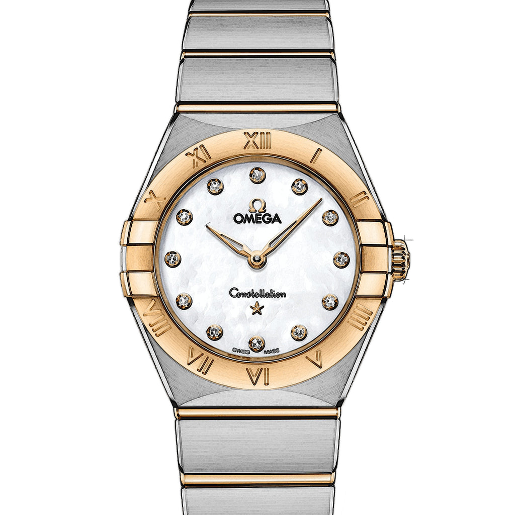 Omega Constellation Manhattan Mother of Pearl Dial Two Tone Steel Strap Watch for Women - 131.20.28.60.55.002