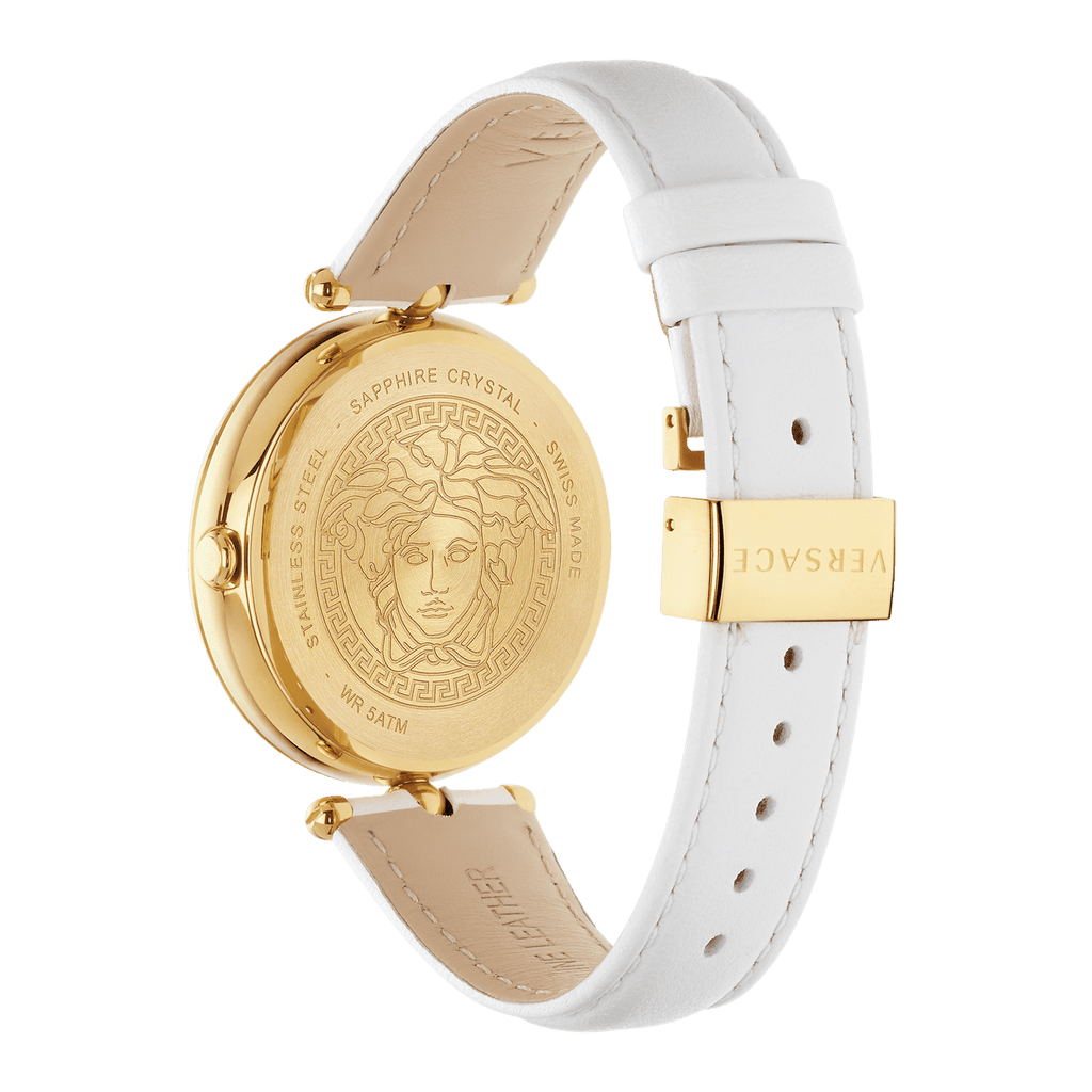 Versace Palazzo Empire White Dial White Leather Strap Watch for Women - VCO040017