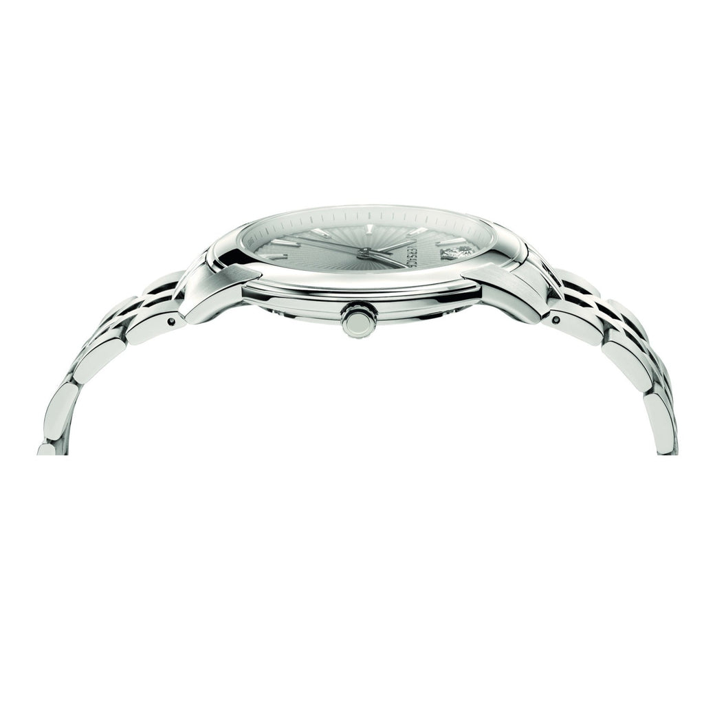 Versace V-Urban Light Blue Dial Silver Steel Strap Watch for Men - VELQ00419