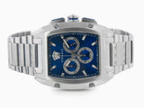 Versace Dominus Chronograph Blue Dial Silver Steel Strap Watch For Men - VE6H00423
