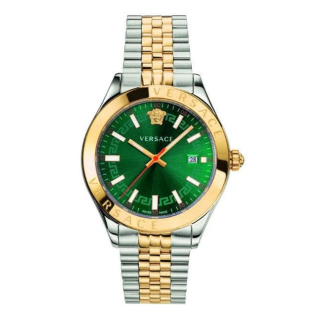 Versace Hellenium Green Dial Two Tone Steel Strap Watch for Men - VEVK00620