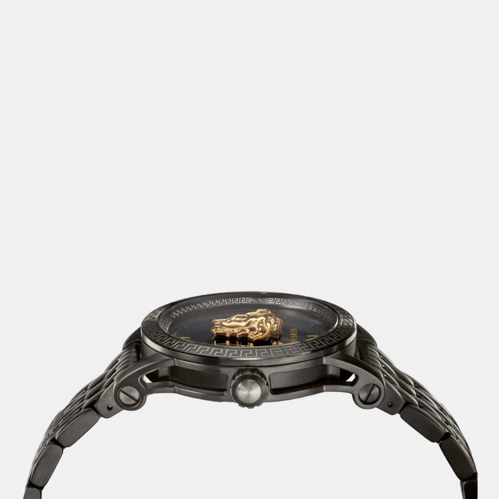 Versace Palazzo Empire Quartz Black Dial Black Steel Strap Watch For Men - VEDB00518