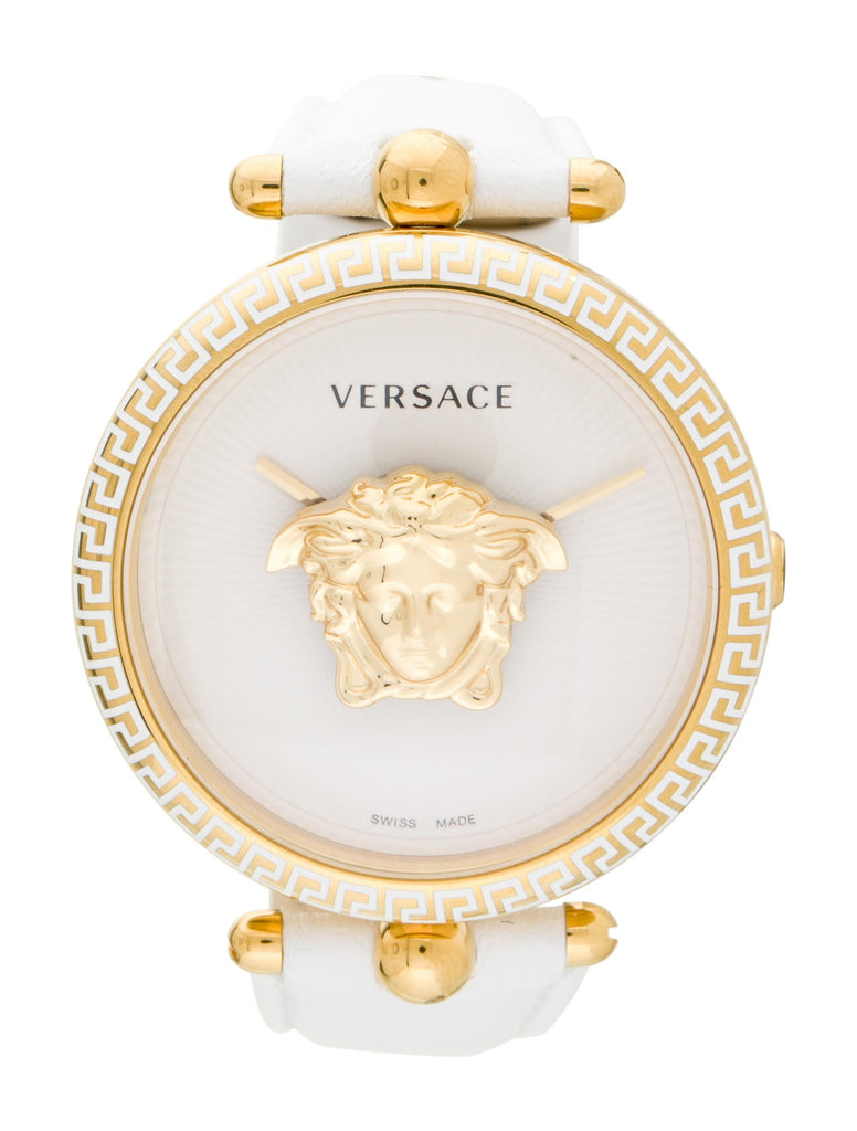 Versace Palazzo Empire White Dial White Leather Strap Watch for Women - VCO040017