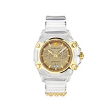Versace Icon Active Chronograph Gold Dial White Silicone Strap Watch for Men - VEZ700121