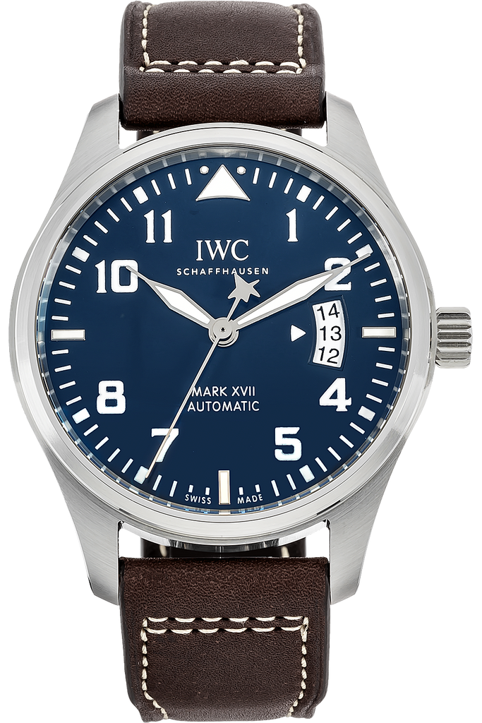 IWC Pilots Watch Mark XVII Edition Le Petit Prince Blue Dial Brown Leather Strap Watch for Men - IW326506