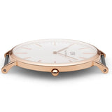 Daniel Wellington Classic Bristol White Dial Brown Leather Strap Watch For Men - DW00100009