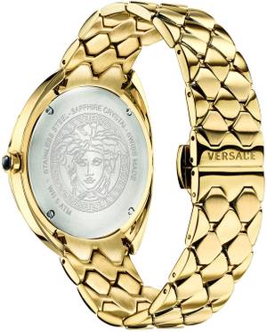 Versace Shadov Quartz Gold Dial Gold Steel Strap Watch for Women - VEBM00618