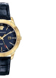 Versace Univers Navy Blue Dial Navy Blue Leather Strap Watch for Men - VEBK00318