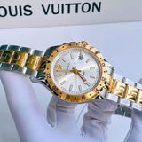 Versace Hellenyium GMT Silver Dial Two Tone Steel Strap Watch for Men - V11030015