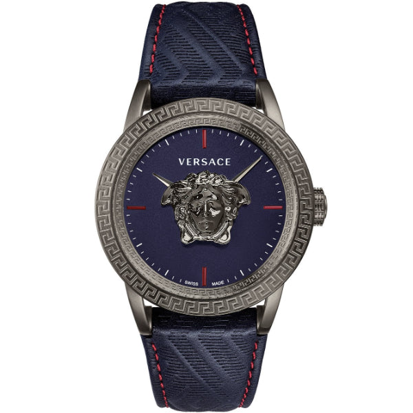 Versace Palazzo Empire Blue Dial Blue Leather Strap Watch for Men - VERD00118