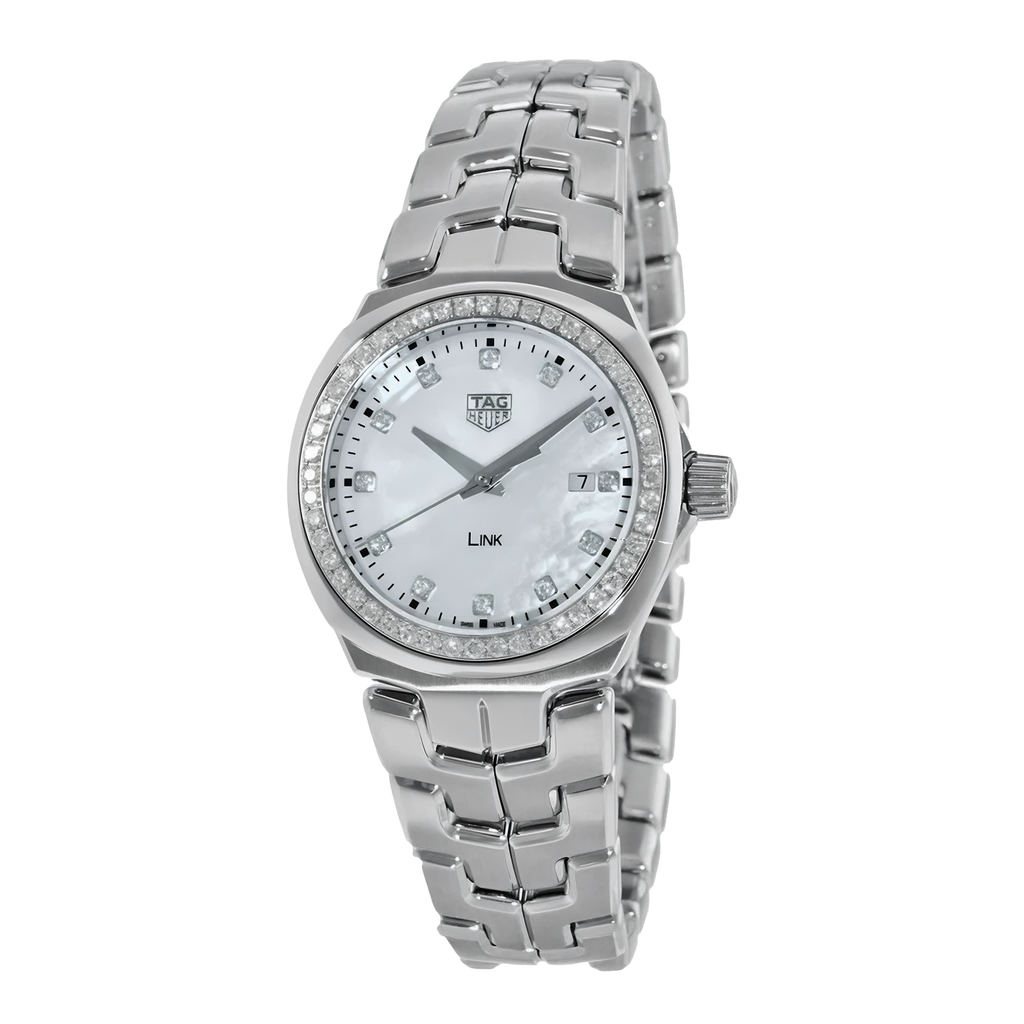 Tag Heuer Link Quartz Diamonds Mother of Pearl Dial Silver Steel Strap Watch for Women - WBC1316.BA0600