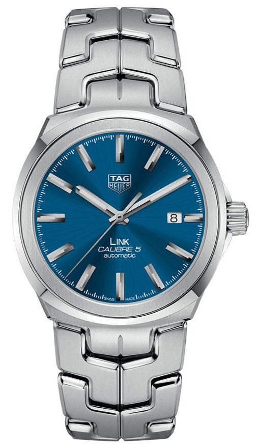 Tag Heuer Link Automatic Blue Dial Silver Steel Strap Watch  display picture 3