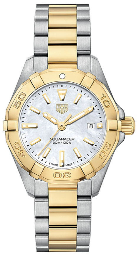 Tag Heuer Aquaracer Mother of Pearl Dial Two Tone Steel Strap Watch for Men - WBD1420.BB0321