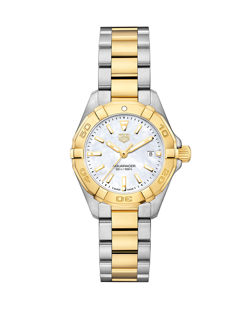 Tag Heuer Aquaracer Mother of Pearl Dial Two Tone Steel Strap Watch for Men - WBD1420.BB0321