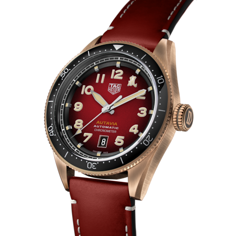 Tag Heuer Autavia Maroon Dial Watch for Men - WBE5193.FC8300