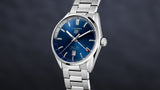 Tag Heuer Carrera Twin Time Blue Dial Silver Steel Strap Watch for Men - WBN201A.BA0640