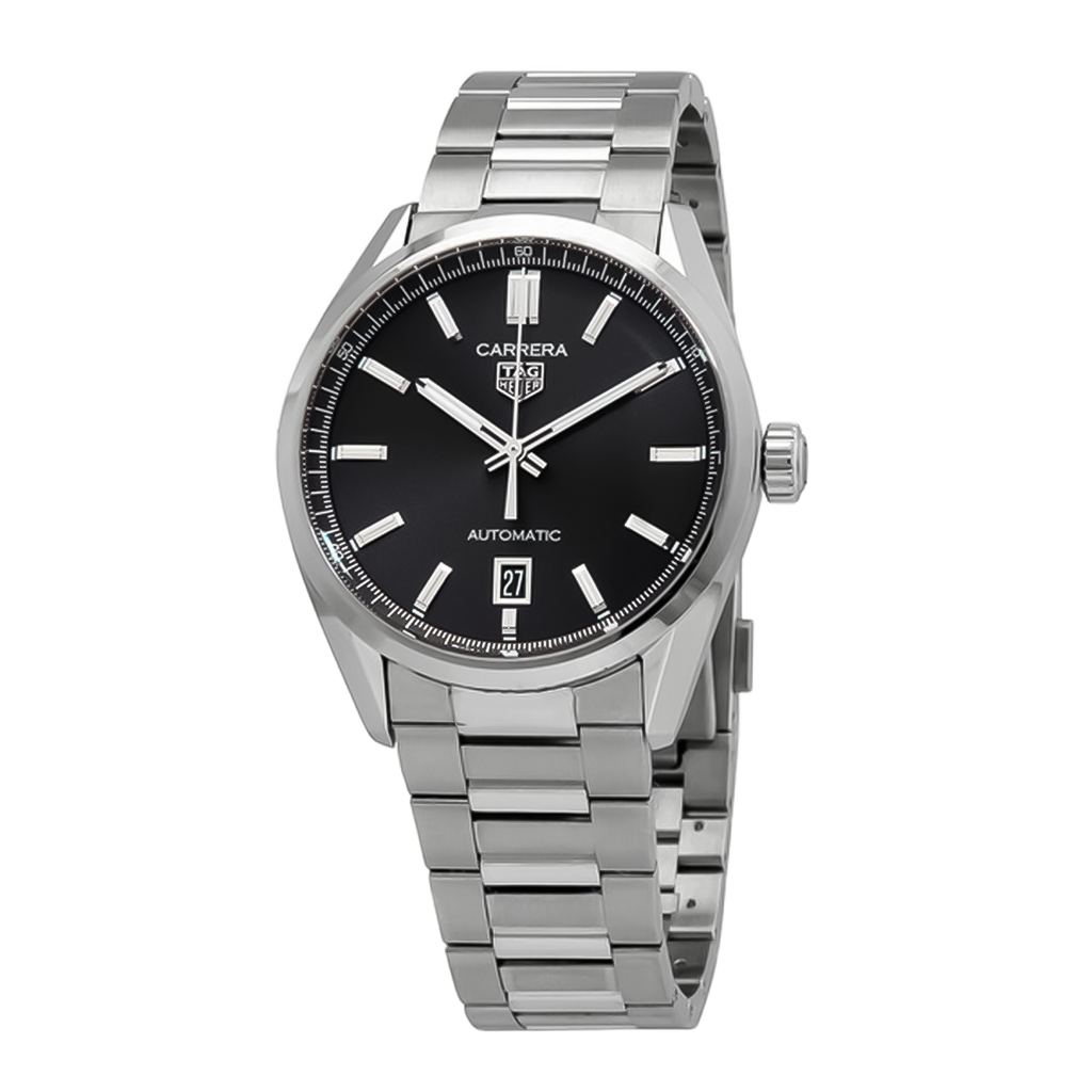 Tag Heuer Carrera Date Black Dial Silver Steel Strap Watch for Men - WBN2110.BA0639